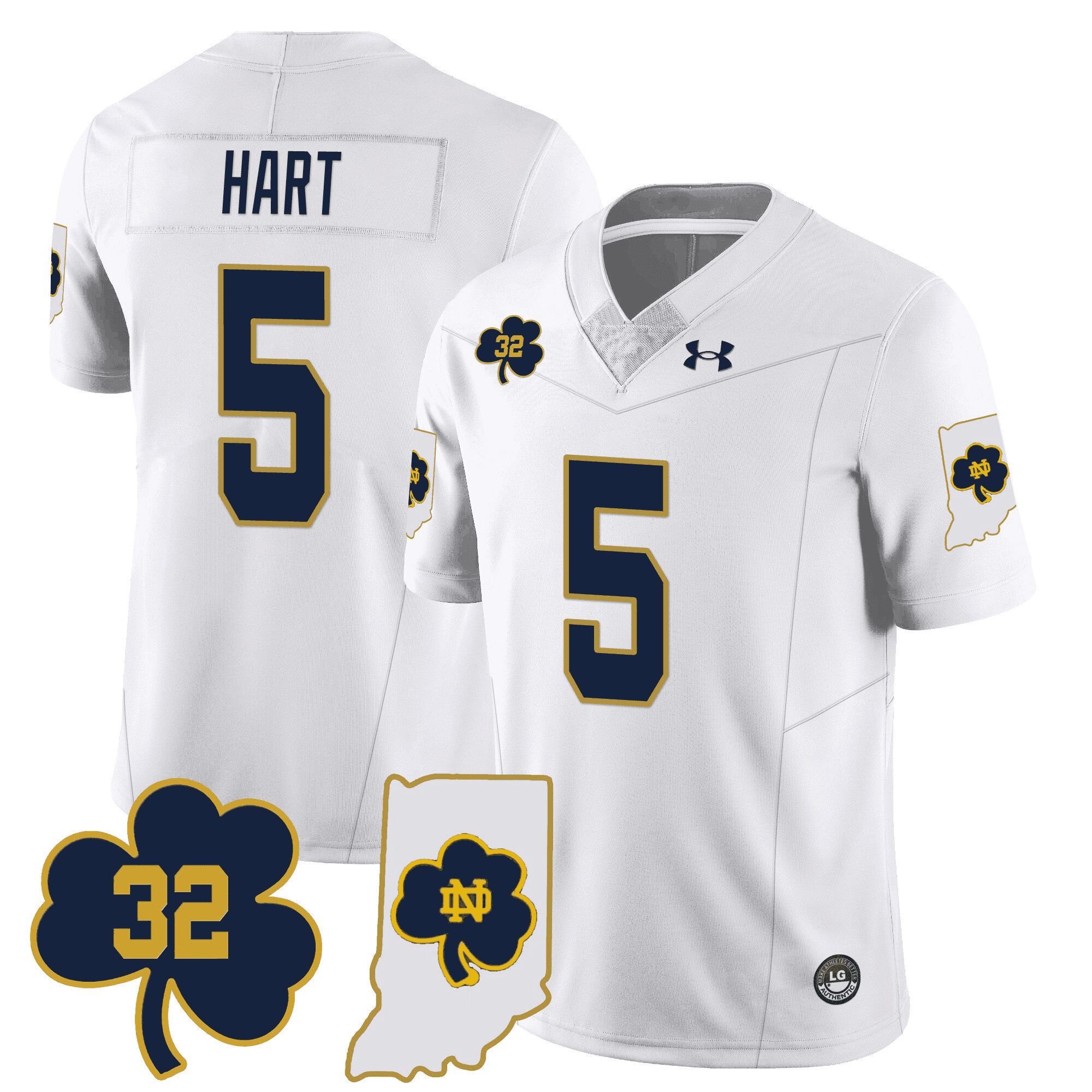 Men Notre Dame Fighting Irish #5 Hart White 2024 Vapor Limited NCAA Jersey->indianapolis colts->NFL Jersey